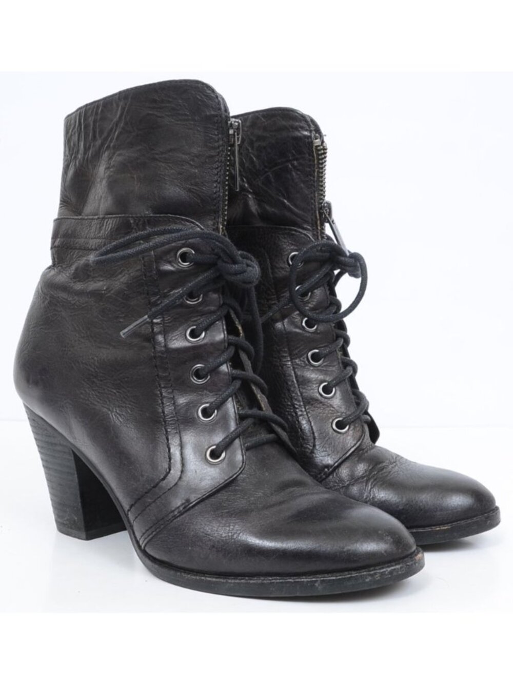 Kenneth Cole In Line Women's 8M Leather Granny Boots Whimsigoth Retro Witchy